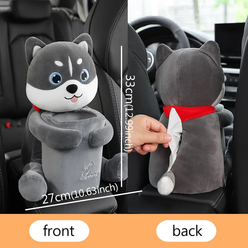 Porta Fazzoletti & Mini Pattumiera 2-in-1 da Auto in Peluche. Pratico, Adorabile e Salvaspazio!
