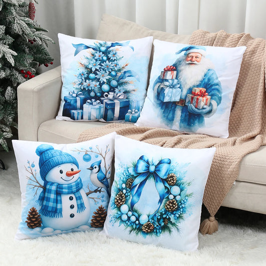 Federe Copricuscini Divano. Set 4 Copricuscini Natale