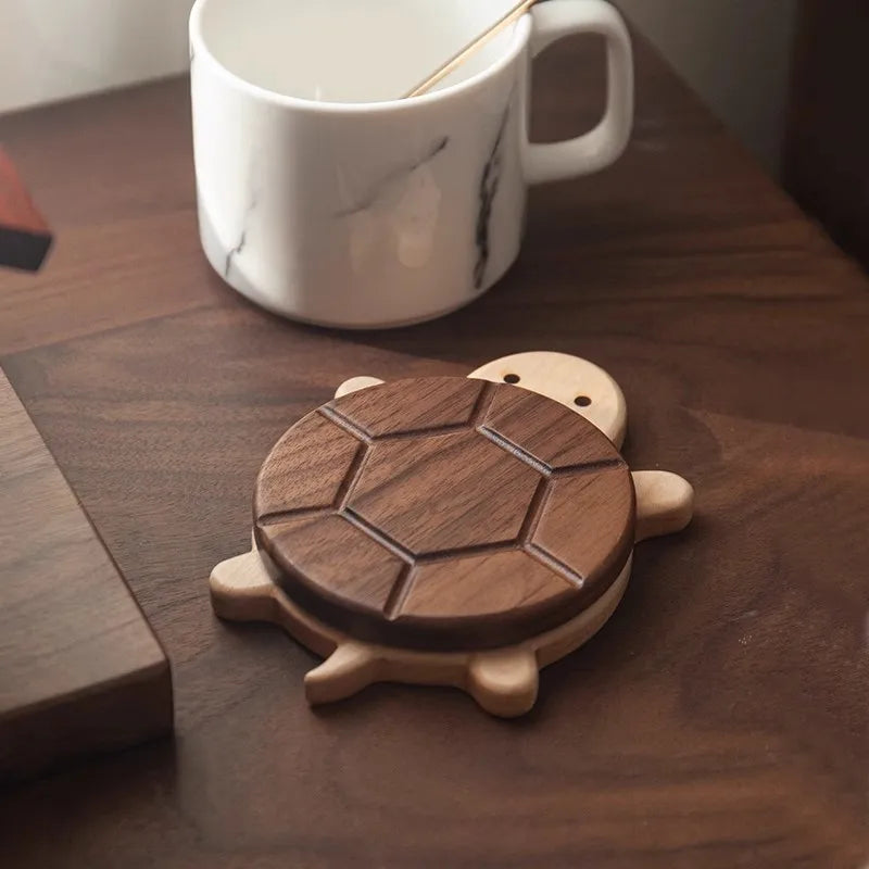 Tappetino isolante a forma di tartaruga in noce nera, creativo e grazioso, sottopentola per bollitore anti-scottature 🐢