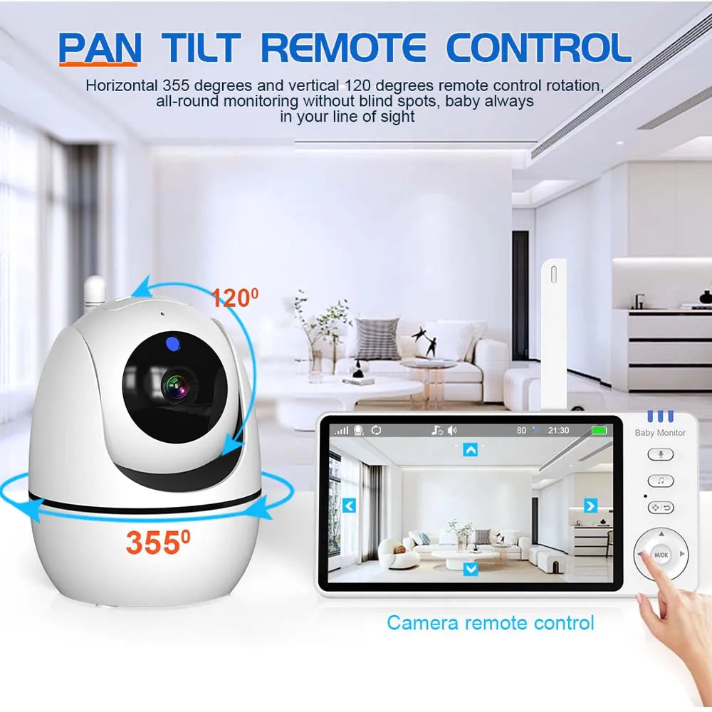 Telecamera Sorveglianza. Monitor Video per Bambini 5 Pollici HD. Sorveglianza Intelligente, Tranquillità Sempre e Ovunque 👶🔒