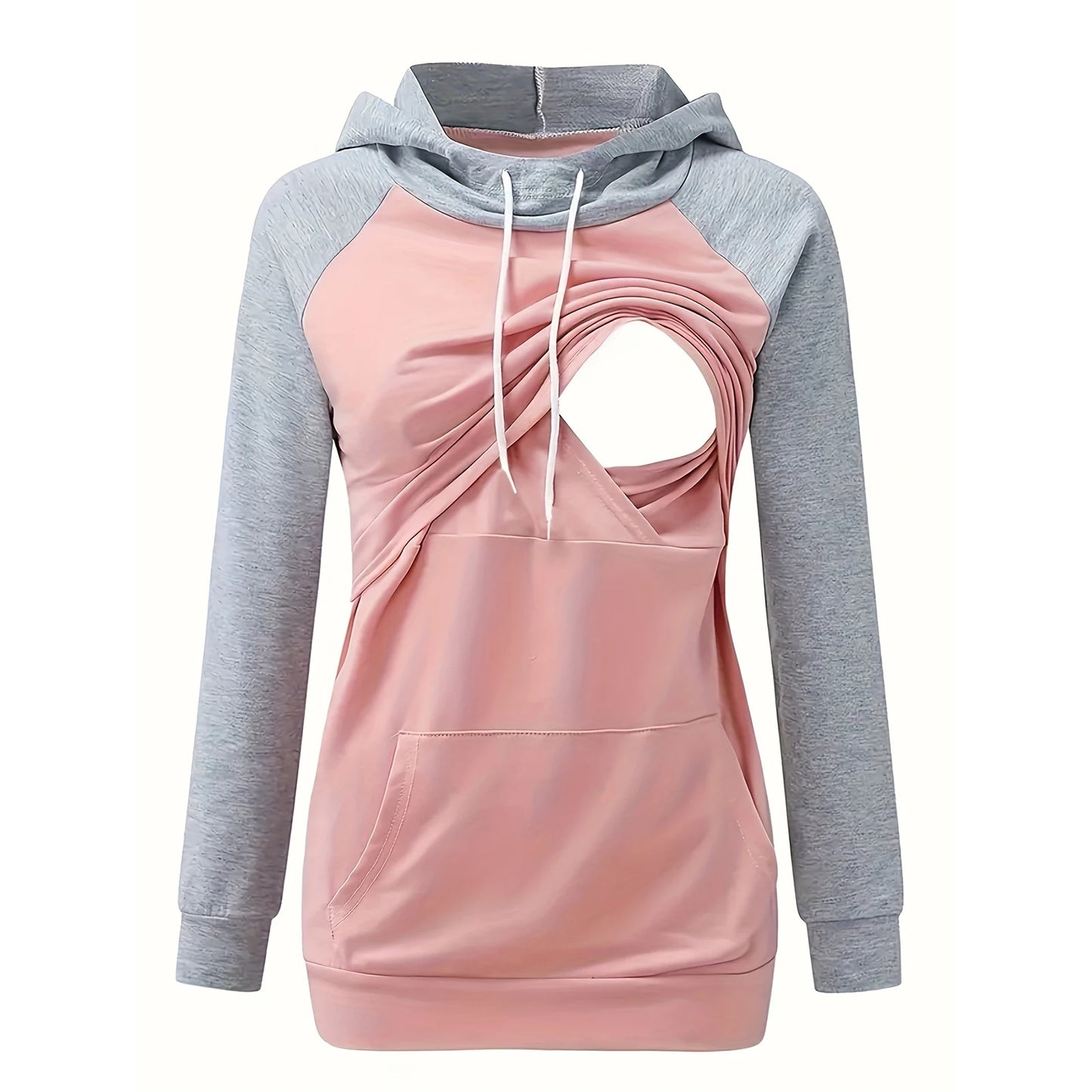 Sweat à capuche d'allaitement et de maternité – Haut d'allaitement confortable avec poche kangourou