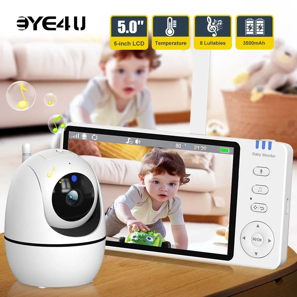 Telecamera Sorveglianza. Monitor Video per Bambini 5 Pollici HD. Sorveglianza Intelligente, Tranquillità Sempre e Ovunque 👶🔒