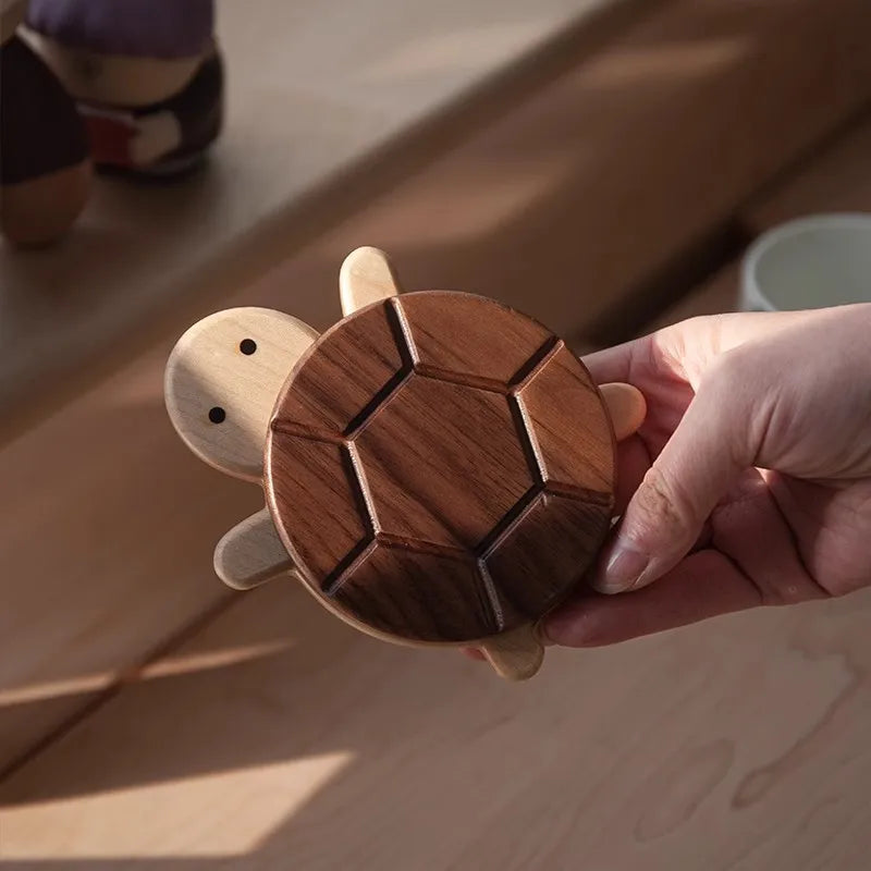 Tappetino isolante a forma di tartaruga in noce nera, creativo e grazioso, sottopentola per bollitore anti-scottature 🐢