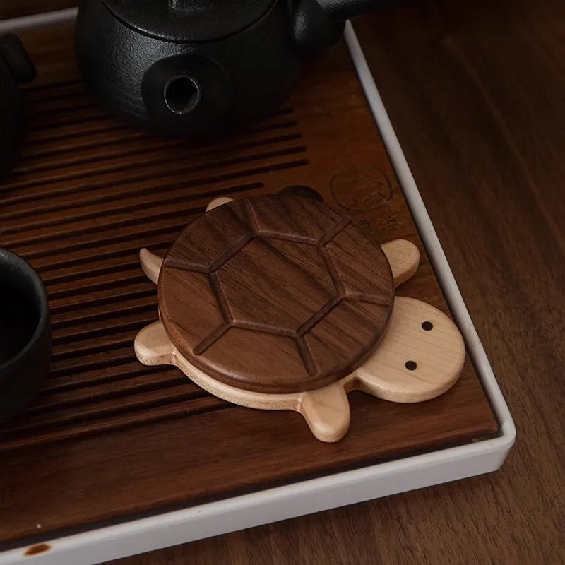 Tappetino isolante a forma di tartaruga in noce nera, creativo e grazioso, sottopentola per bollitore anti-scottature 🐢