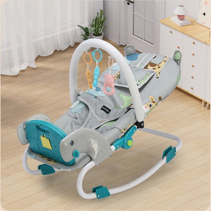 2-in-1 Sedia Rocking per Bambini con Musica e Giocattoli. Il Posto Perfetto per il Comfort e il Gioco del Tuo Bambino