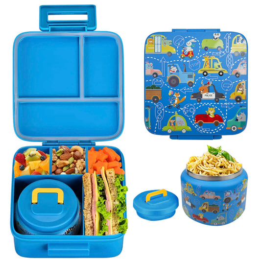 Smart Mealtime On-the-Go: Kids Bento Lunch Box with Insulated Food Jar