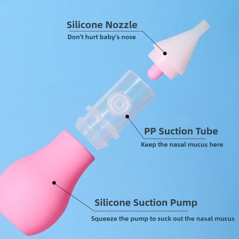 Aspiratore Nasale in Silicone per Bambini. Delicato, Sicuro e Facile da Usare