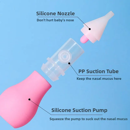 Aspiratore Nasale in Silicone per Bambini. Delicato, Sicuro e Facile da Usare