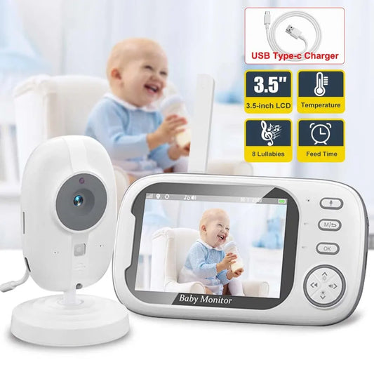Baby Monitor 3.5 pollici con Audio, Visione Notturna e Termometro. Sicurezza Totale