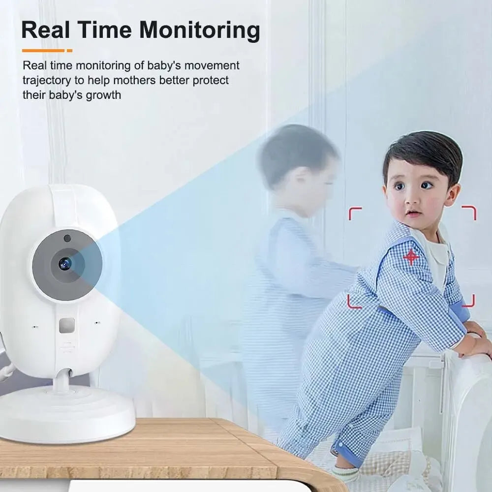 Baby Monitor 3.5 pollici con Audio, Visione Notturna e Termometro. Sicurezza Totale