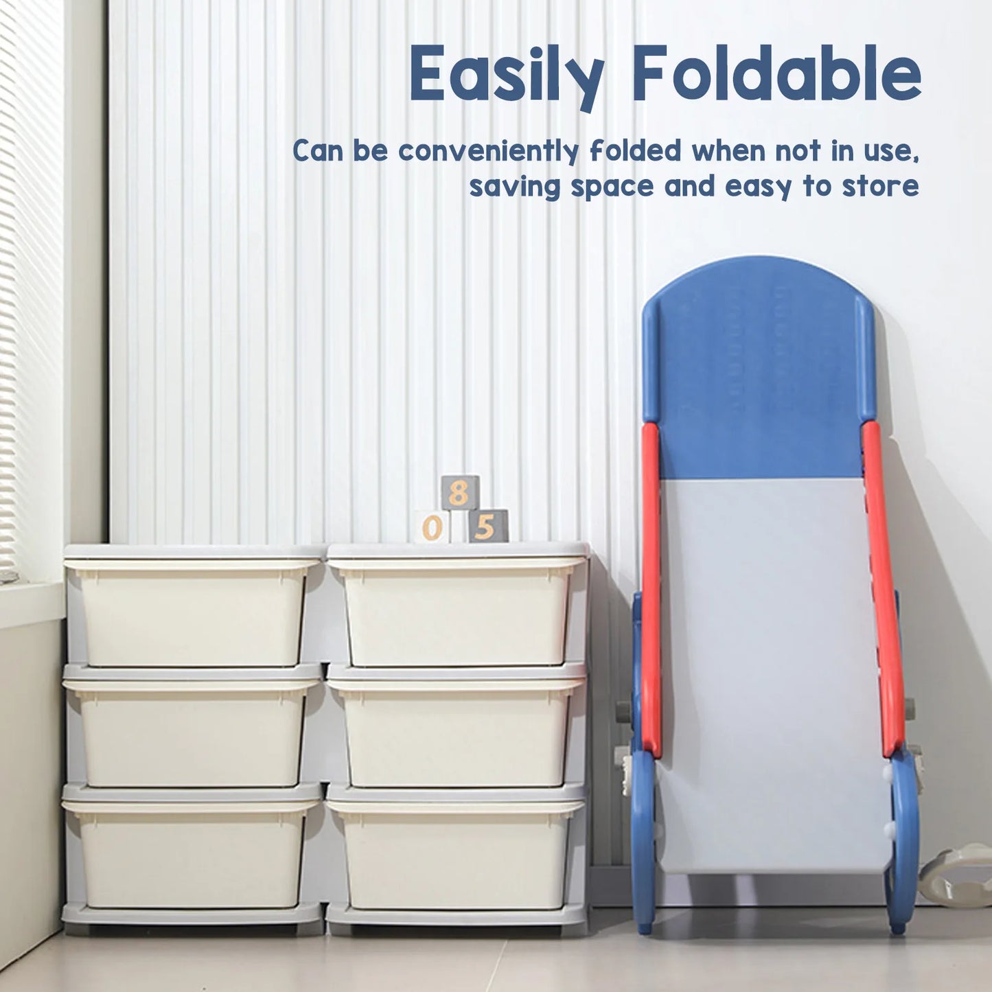 Scivolo Pieghevole per Bambini con Tema Dinosauro. Divertimento Sicuro e Educativo per Bambini da 0 a 3 Anni