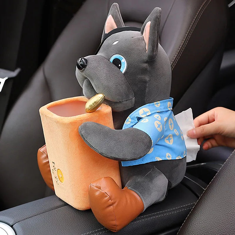 Porta Fazzoletti & Mini Pattumiera 2-in-1 da Auto in Peluche. Pratico, Adorabile e Salvaspazio!