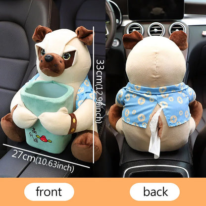 Porta Fazzoletti & Mini Pattumiera 2-in-1 da Auto in Peluche. Pratico, Adorabile e Salvaspazio!