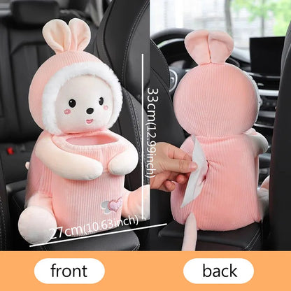 Porta Fazzoletti & Mini Pattumiera 2-in-1 da Auto in Peluche. Pratico, Adorabile e Salvaspazio!