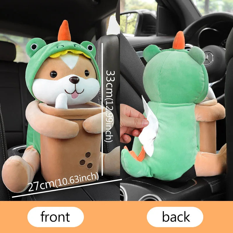 Porta Fazzoletti & Mini Pattumiera 2-in-1 da Auto in Peluche. Pratico, Adorabile e Salvaspazio!