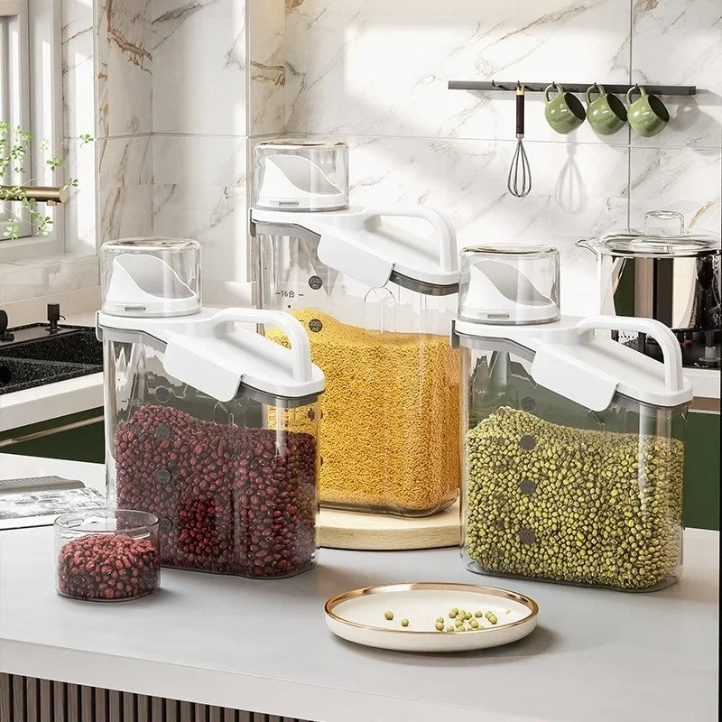 Contenitore Cereali 1500ML con Misurino. Conservazione Ermetica per Riso, Legumi e Alimenti Secchi
