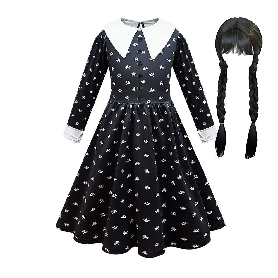Costume Halloween Wednesday Addams Bambina: Feste e Cosplay per Bambine