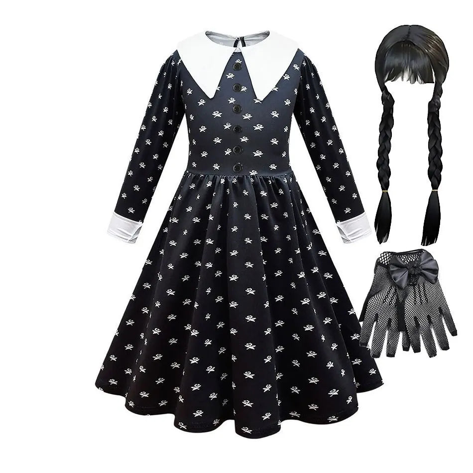 Costume Halloween Wednesday Addams Bambina: Feste e Cosplay per Bambine