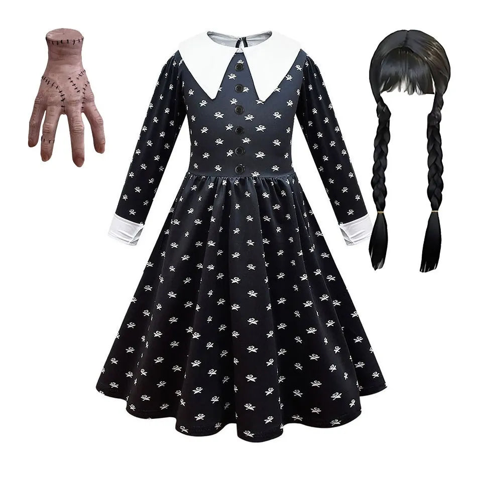 Costume Halloween Wednesday Addams Bambina: Feste e Cosplay per Bambine