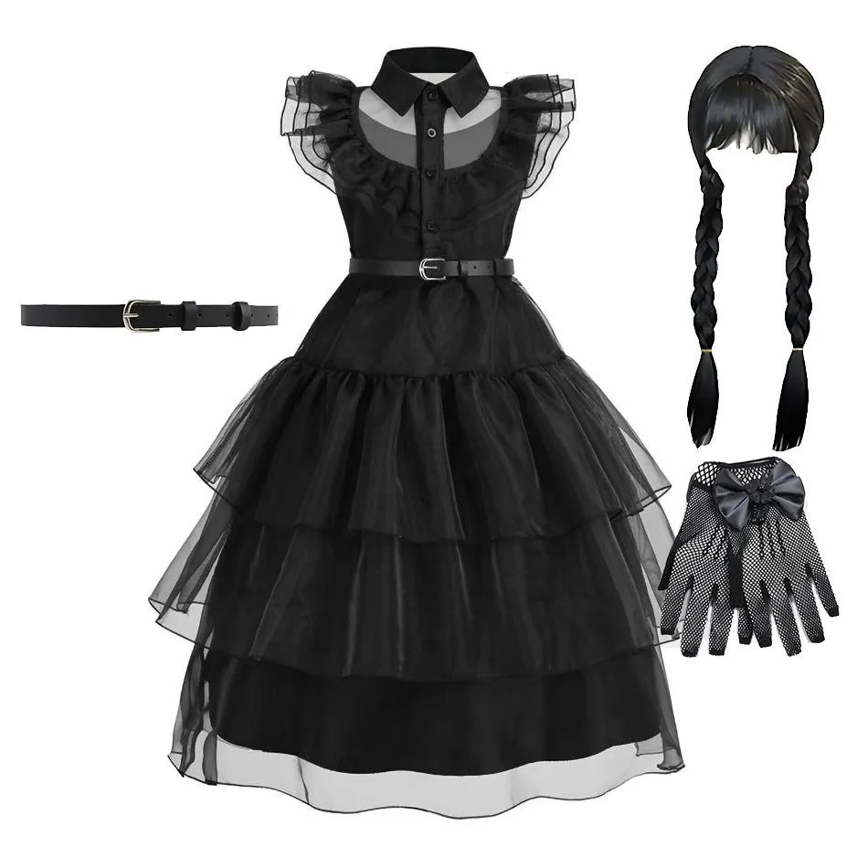 Costume Halloween Wednesday Addams Bambina: Feste e Cosplay per Bambine