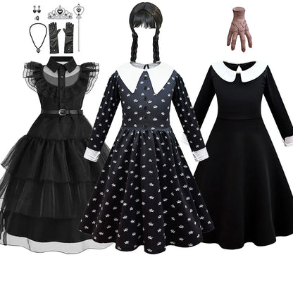 Costume Halloween Wednesday Addams Bambina: Feste e Cosplay per Bambine