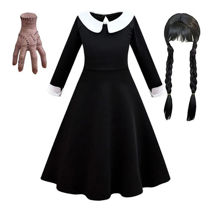 Costume Halloween Wednesday Addams Bambina: Feste e Cosplay per Bambine