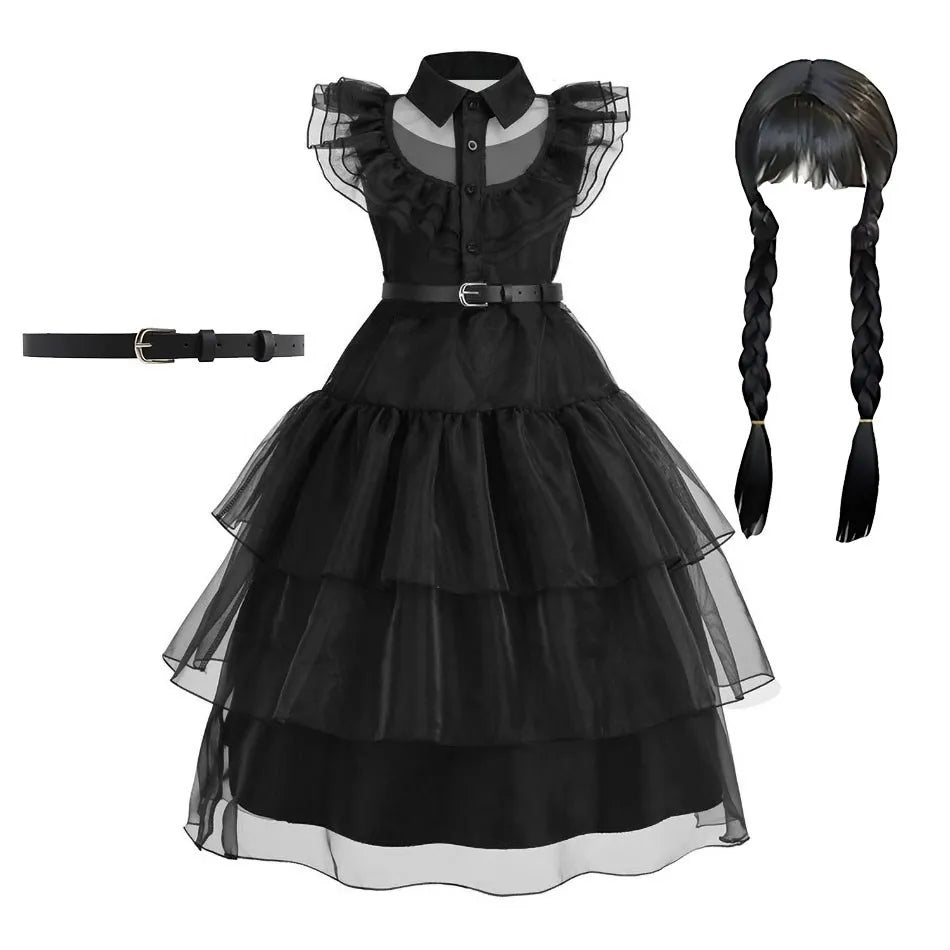 Costume Halloween Wednesday Addams Bambina: Feste e Cosplay per Bambine