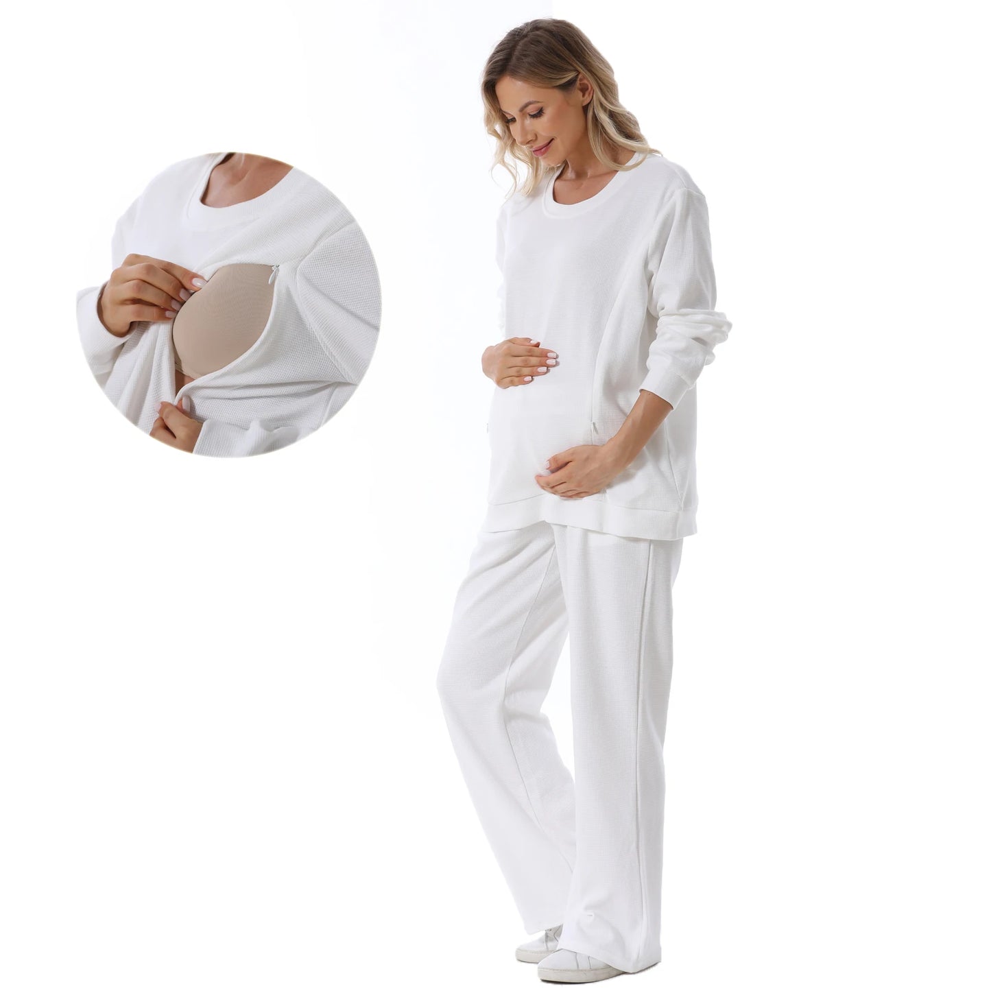 Felpa donna in attesa Allattamento Manica Lunga. Moda prenatal.