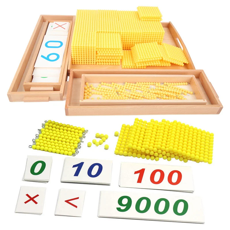 Set Montessori con Perle Decimali. Edizione Famiglia. Giochi Montessori Educativi