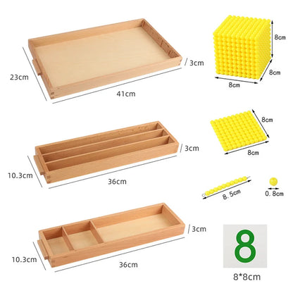 Set Montessori con Perle Decimali. Edizione Famiglia. Giochi Montessori Educativi