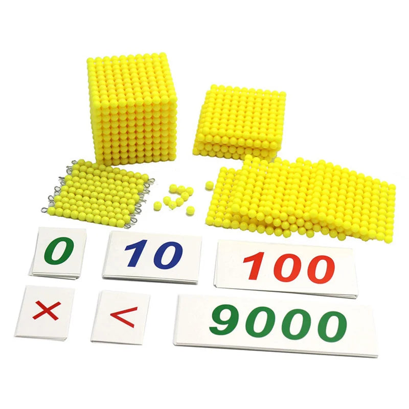 Set Montessori con Perle Decimali. Edizione Famiglia. Giochi Montessori Educativi
