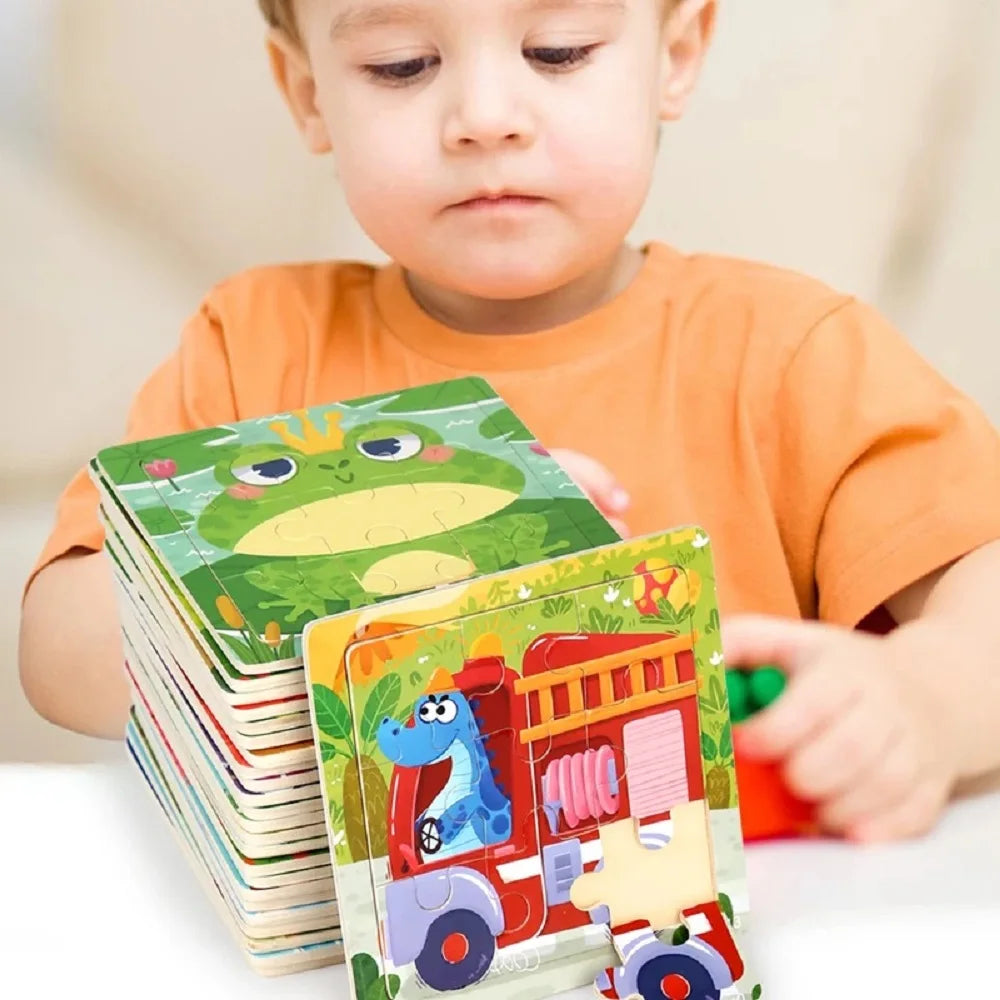 Puzzle Montessori in Legno con Animali. Apprendimento Creativo per Bambini da 2 a 7 Anni 🦁🦓