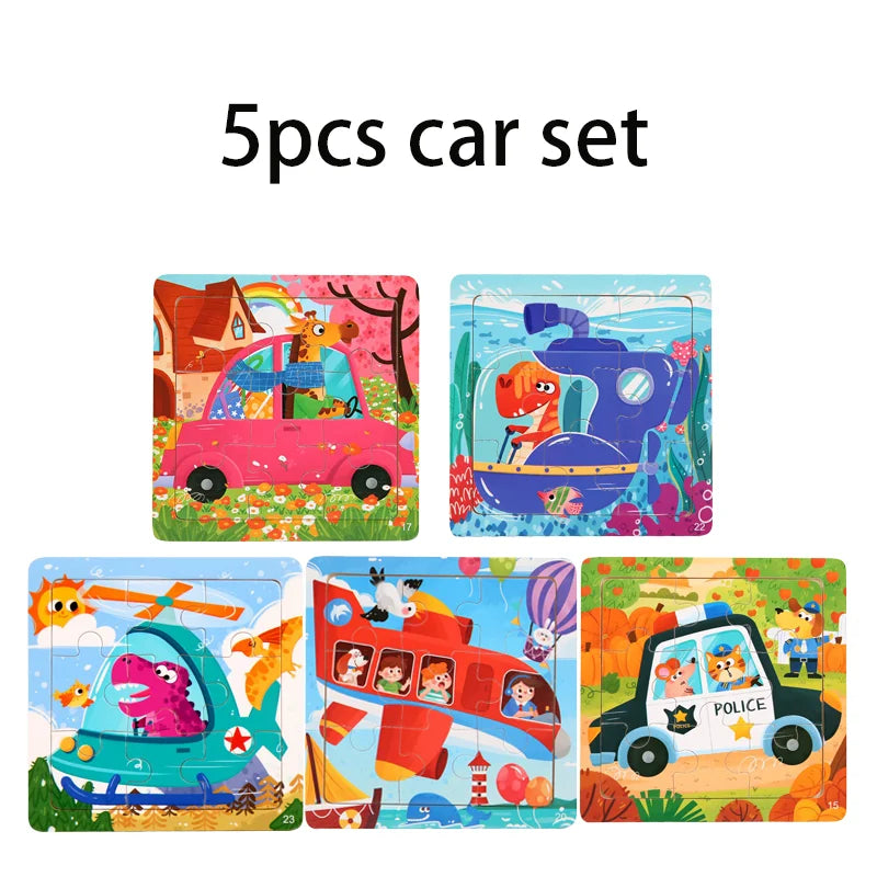 Puzzle Montessori in Legno con Animali. Apprendimento Creativo per Bambini da 2 a 7 Anni 🦁🦓