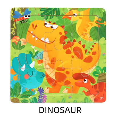 Puzzle Montessori in Legno con Animali. Apprendimento Creativo per Bambini da 2 a 7 Anni 🦁🦓