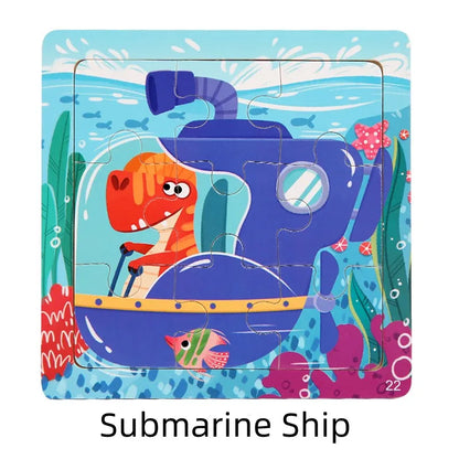 Puzzle Montessori in Legno con Animali. Apprendimento Creativo per Bambini da 2 a 7 Anni 🦁🦓