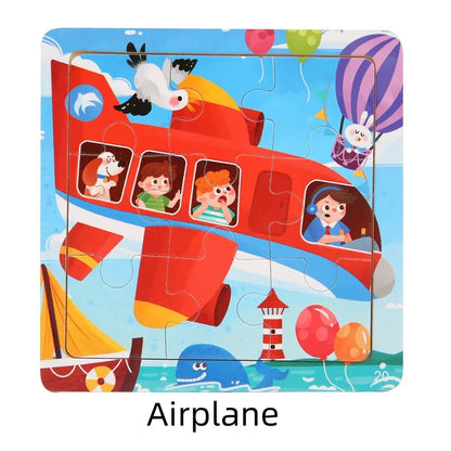 Puzzle Montessori in Legno con Animali. Apprendimento Creativo per Bambini da 2 a 7 Anni 🦁🦓