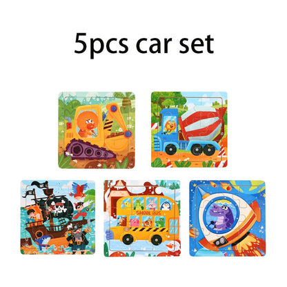 Puzzle Montessori in Legno con Animali. Apprendimento Creativo per Bambini da 2 a 7 Anni 🦁🦓