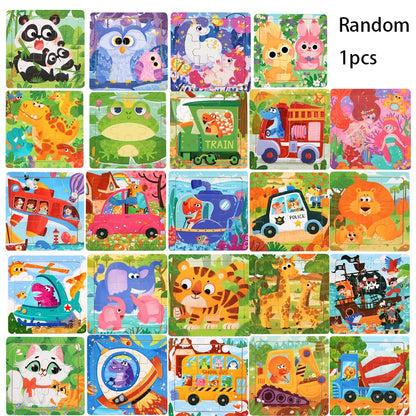 Puzzle Montessori in Legno con Animali. Apprendimento Creativo per Bambini da 2 a 7 Anni 🦁🦓