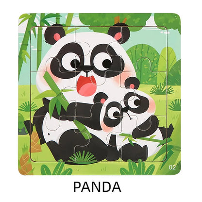 Puzzle Montessori in Legno con Animali. Apprendimento Creativo per Bambini da 2 a 7 Anni 🦁🦓