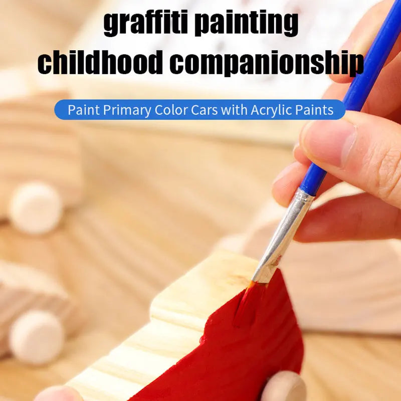 Set di Giocattoli in Legno 3D. Auto da Colorare Montessori per Bambini. Kit Educativo DIY. Gioco Montessori.