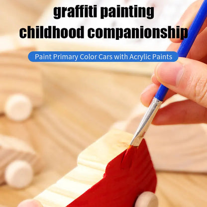 Set di Giocattoli in Legno 3D. Auto da Colorare Montessori per Bambini. Kit Educativo DIY. Gioco Montessori.