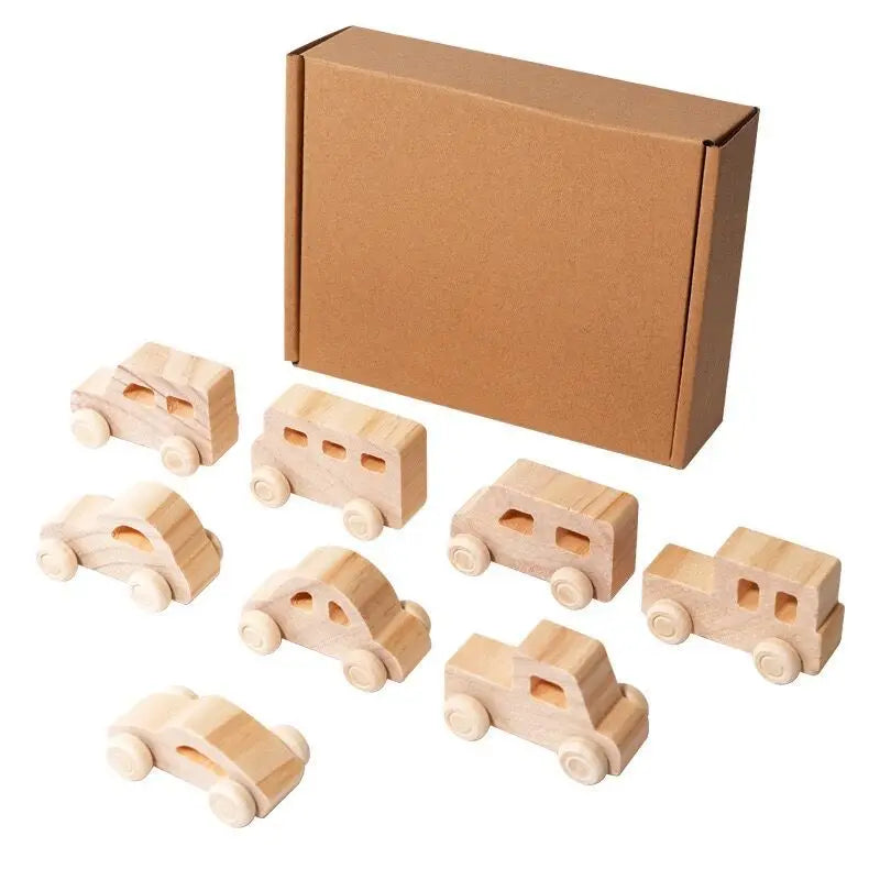Set di Giocattoli in Legno 3D. Auto da Colorare Montessori per Bambini. Kit Educativo DIY. Gioco Montessori.