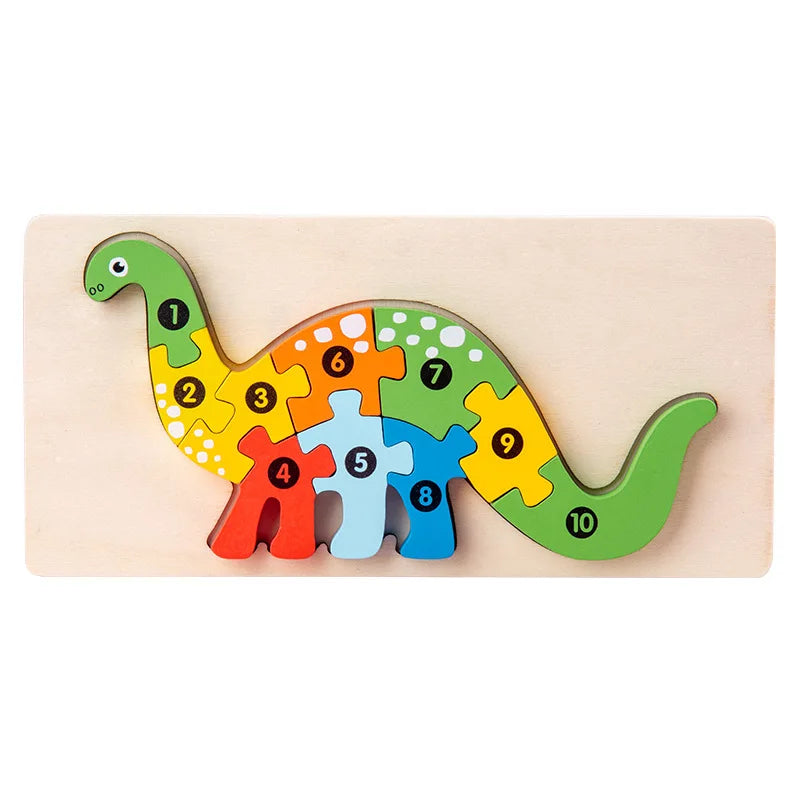 Puzzle Montessori 3D in Legno. Dinosauri e Animali Colorati per Piccoli Grandi Esploratori! 🦕🎨
