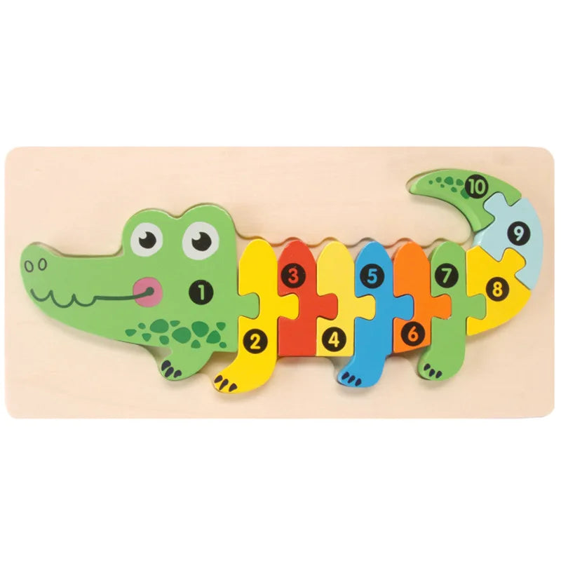 Puzzle Montessori 3D in Legno. Dinosauri e Animali Colorati per Piccoli Grandi Esploratori! 🦕🎨
