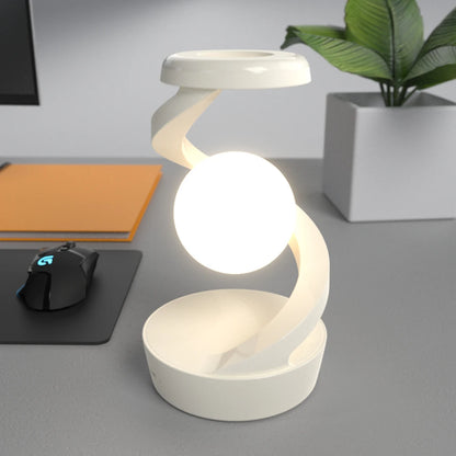 💡 Lampada da Tavolo Creativa con Effetto Rotante, Luce RGB e Ricarica Wireless 15W. Design Futuristico, Funzionalità Smart!