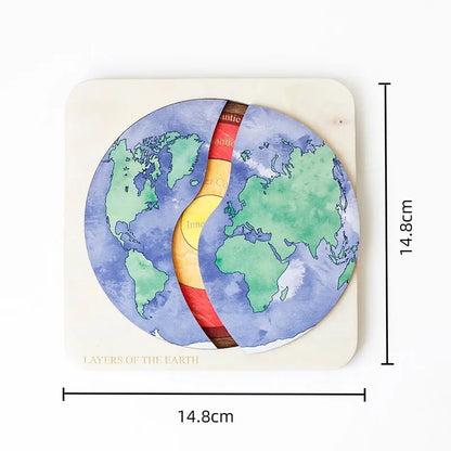 Puzzle in Legno. Puzzle Geologico Montessori in Legno. Scienza della Terra a Portata di Mano.