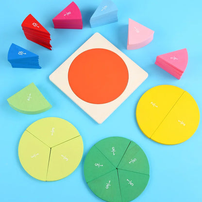 Puzzle in Legno Montessoriano per Frazioni. La Matematica Diventa Visiva e Divertente