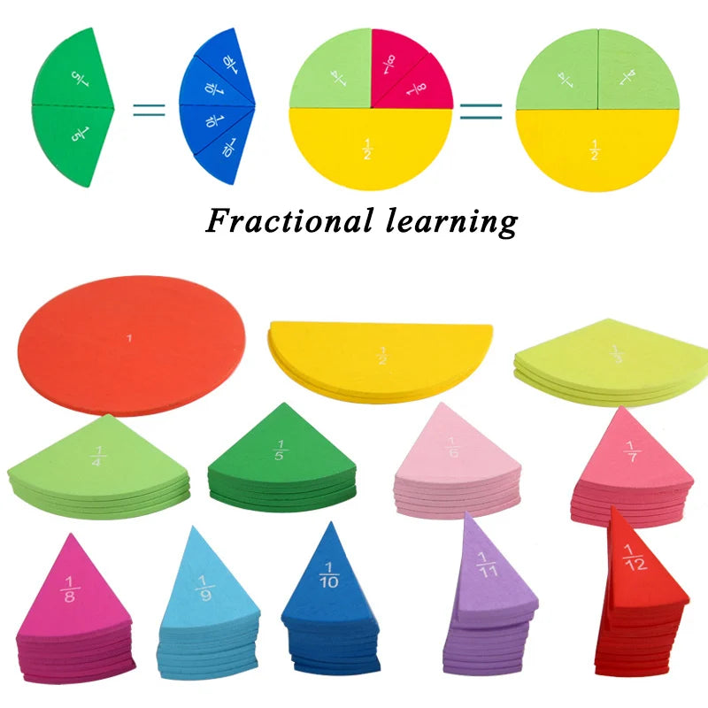 Puzzle in Legno Montessoriano per Frazioni. La Matematica Diventa Visiva e Divertente