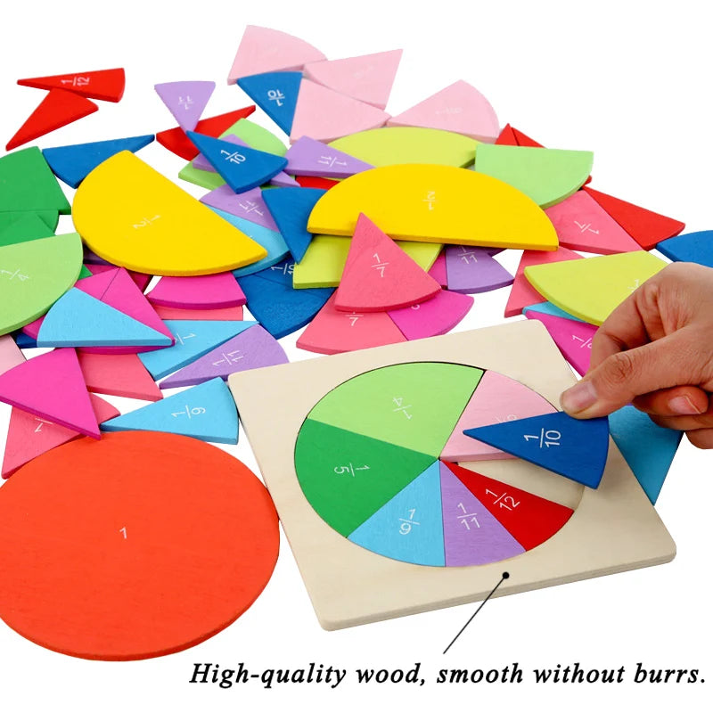 Puzzle in Legno Montessoriano per Frazioni. La Matematica Diventa Visiva e Divertente