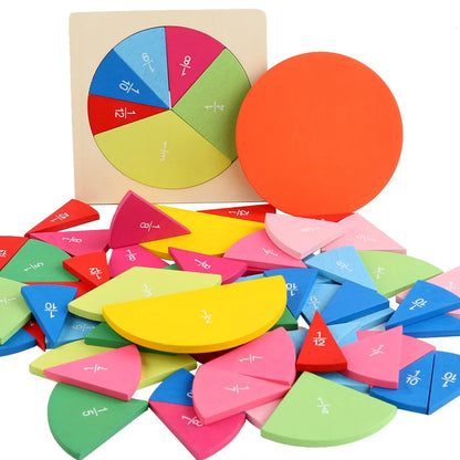 Puzzle in Legno Montessoriano per Frazioni. La Matematica Diventa Visiva e Divertente